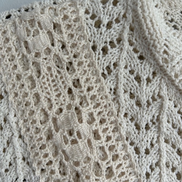 Zara knit lace top, off white, long sleeves - Picture 3 of 10
